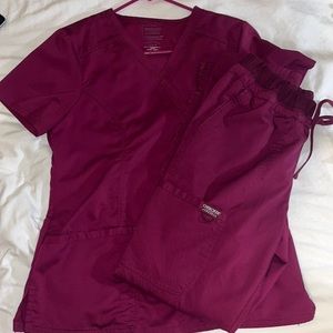 Wine colored Cherokee scrubs set